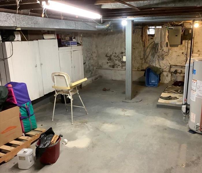 Same basement after SERVPRO came to the rescue